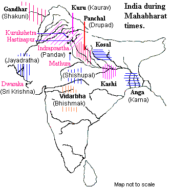 Map of India in the age of Mahabharata
